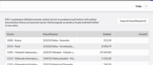 Klassifikaatorite lisamine raamatupidamise programmi.
