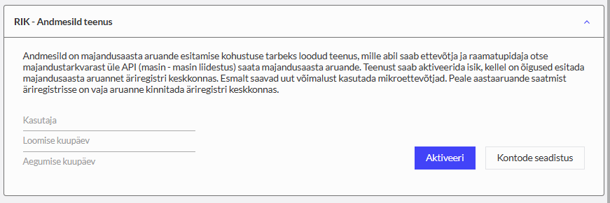 rik andmesilla teenus